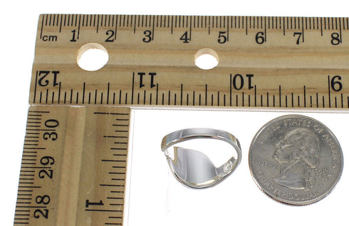 Genuine Sterling Silver Jet And Mother Of Pearl Jewelry Ring Size 7-1/4 FX92462